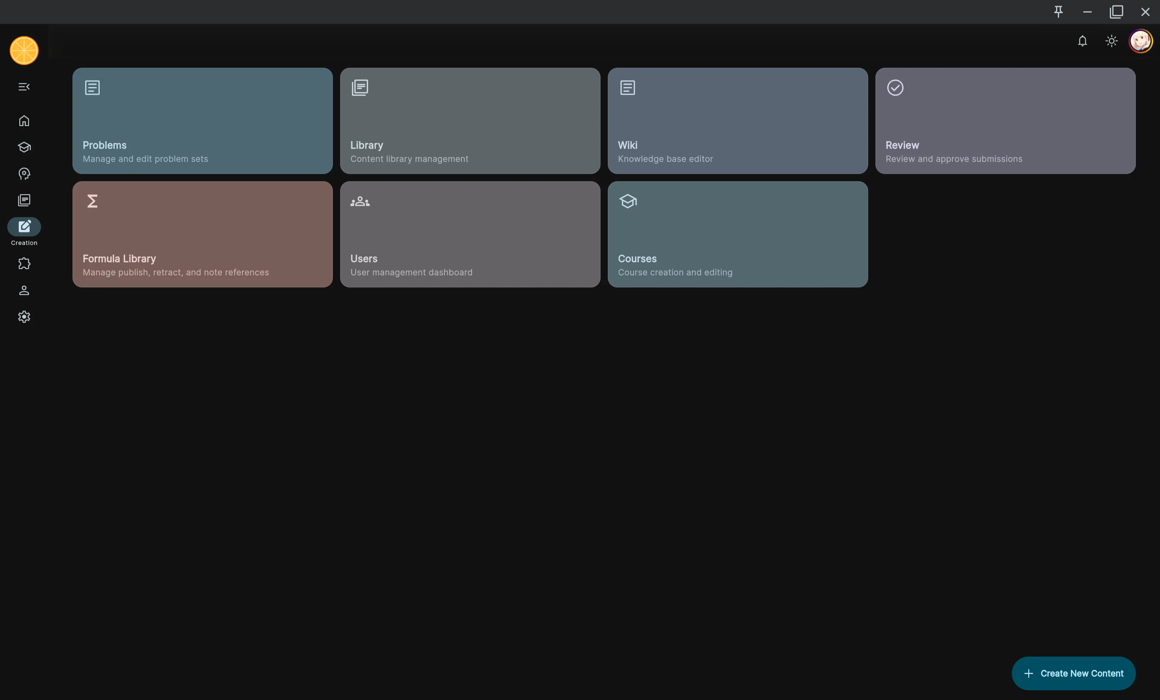 Akari desktop interface screenshot: Creation